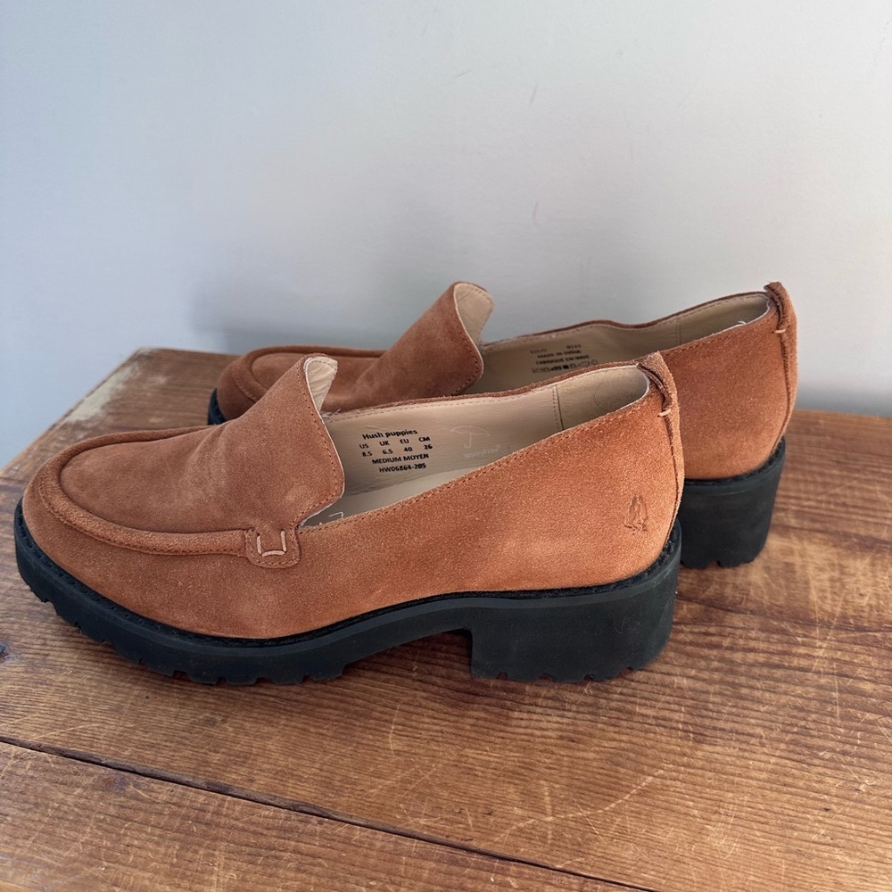 Hush Puppies Women’s Comfortable Brown Slip-On Loafers - Picture 3 of 8